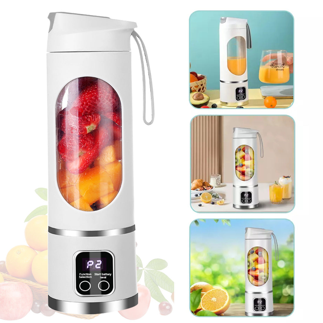 Portable USB Rechargeable Juicer Cup Electric Mixer Blender Smoothie Maker 450ml